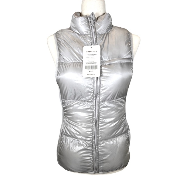 Fabletics Jackets & Blazers - NWT Fabletics Elliot Packable Puffer Vest, Silver/Gray, Size XS